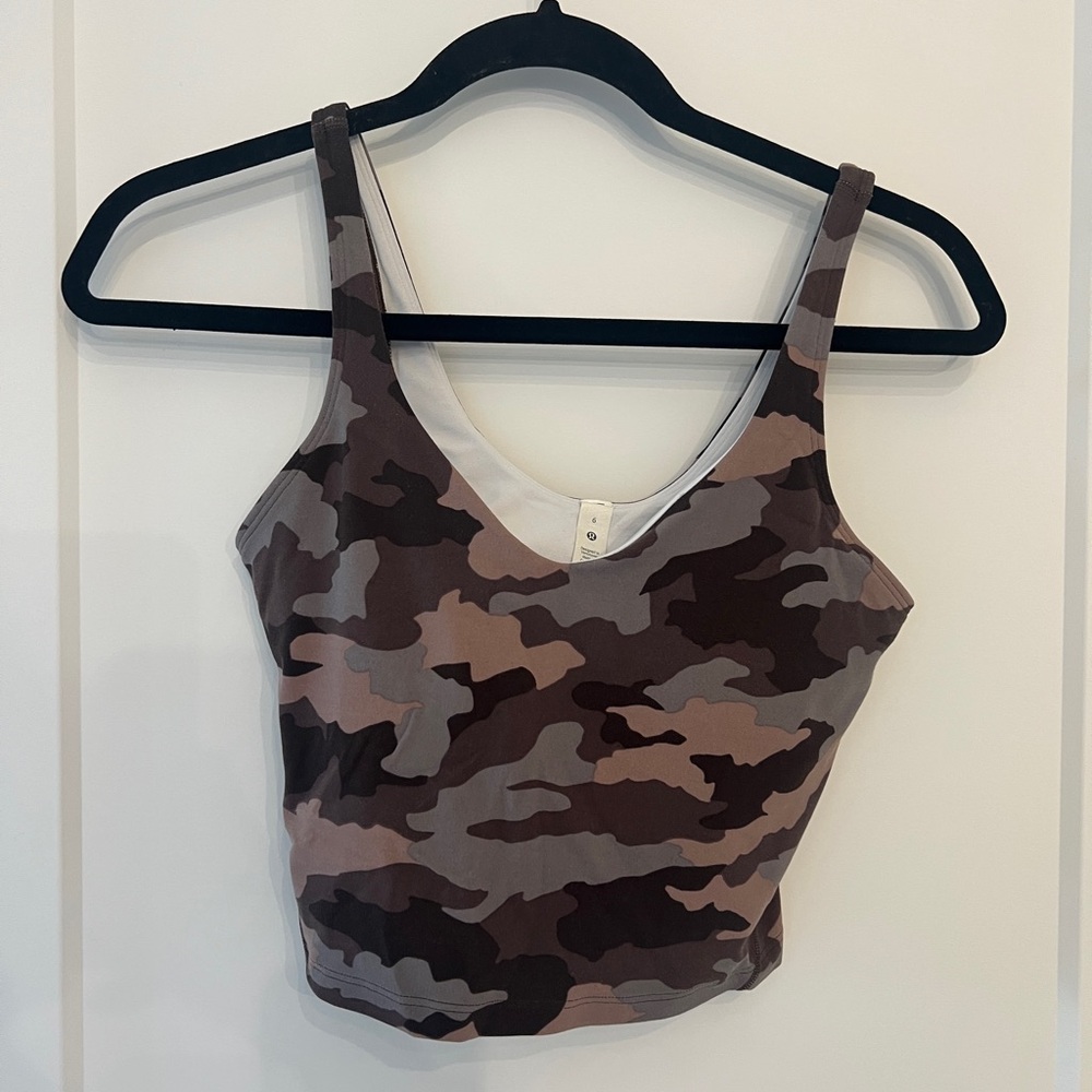 Lululemon Athletica Brown Tan Sleeveless Crop Tank Top